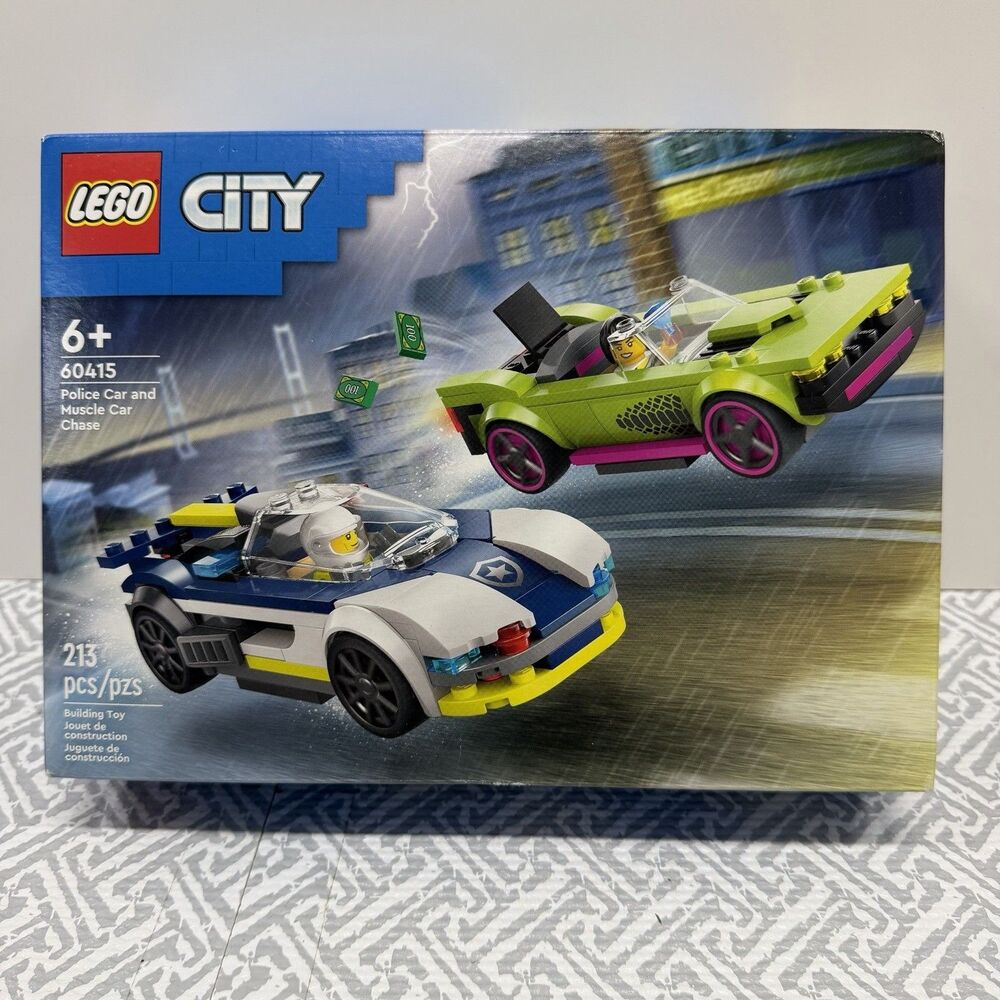 LEGO City 60415 Police Car and Muscle Car Chase Building Toy Set NEW